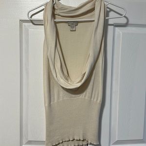 Banana Republic off-white deep cowl neck top, S